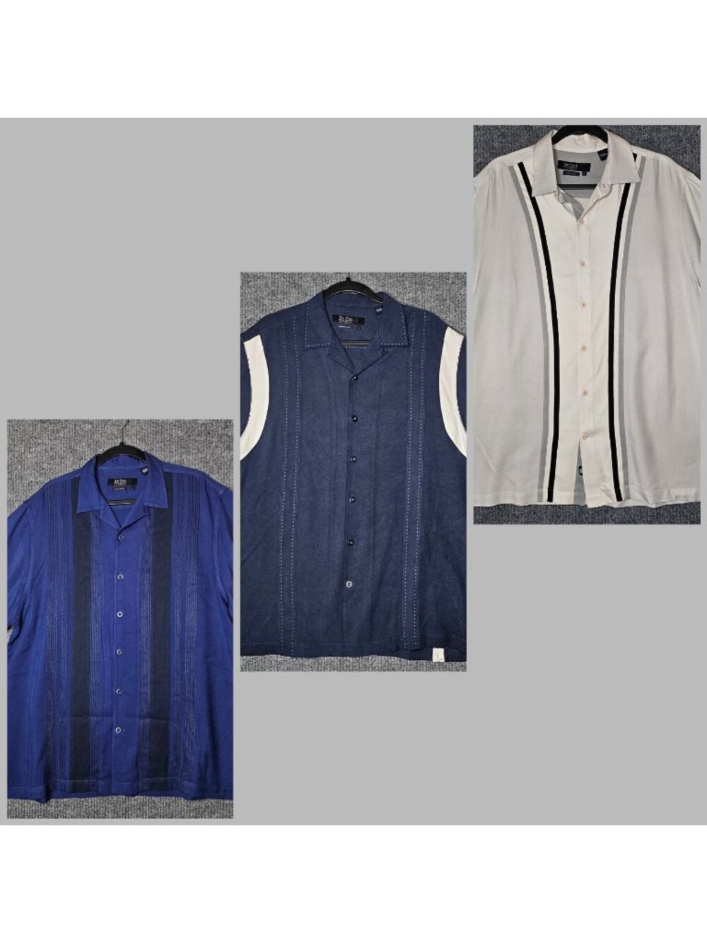 3 LOT Nat Nast American fit 100% Silk Bowling Shirt sz Large L shirts